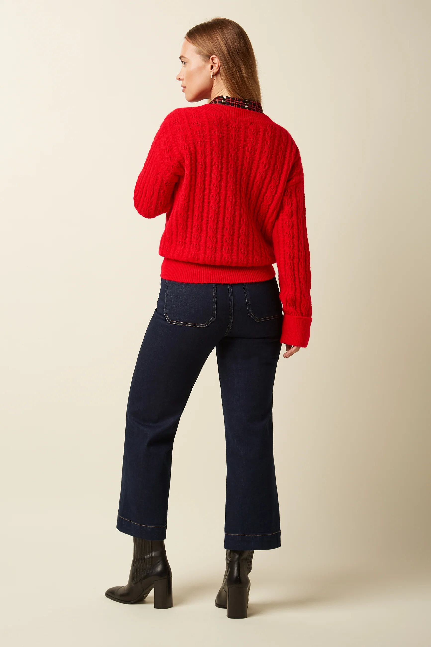 King Louie Leon Strickpullover mit V-Ausschnitt - Rot