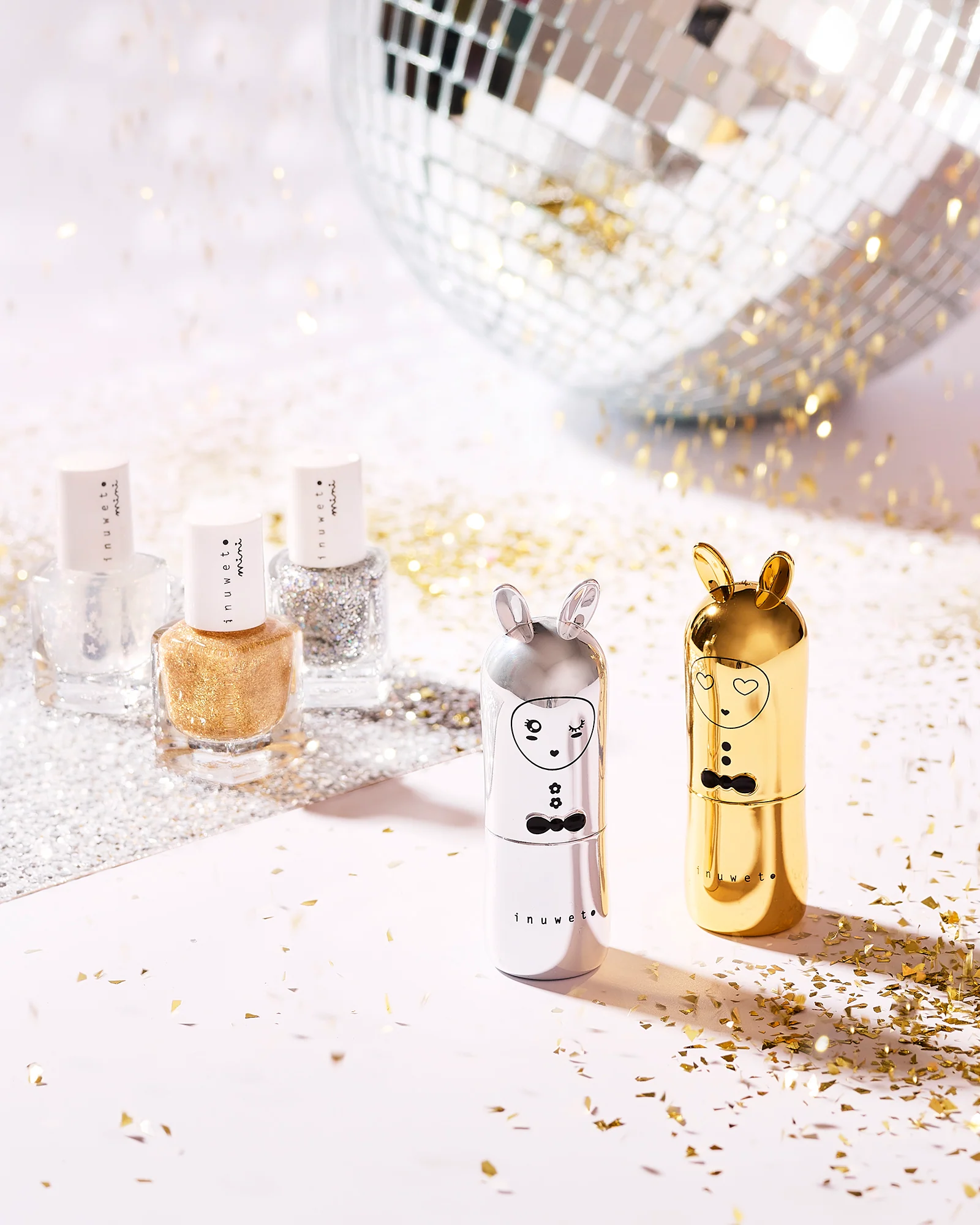 inuwet Kinder Wasserbasierter Nagellack - Silber Glitzer mit Vanille Duft