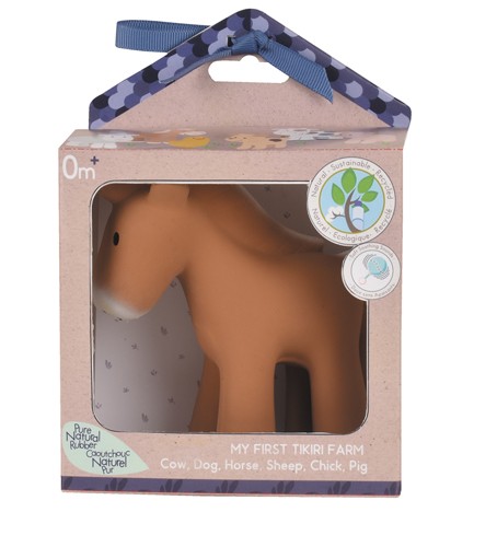 Tikiri Natur Kautschuk Pferd Rassel im Geschenkschachtel