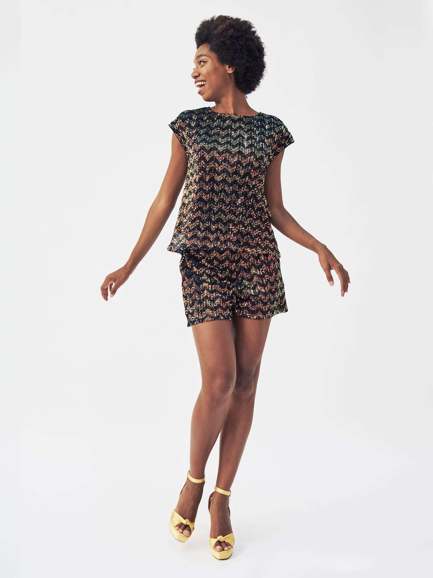 Mademoiselle YéYé Twinkle Twist Shorts mit Pailletten - Schwarz - SALE Mademoiselle YéYé Twinkle Twist Shorts mit Pailletten - Schwarz - SALE