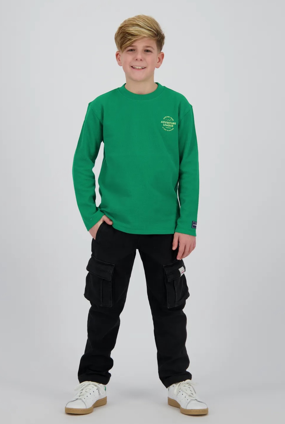 Vingino Halee Langarm Waffel Shirt in Grün