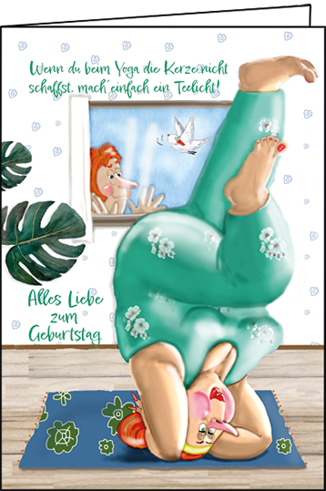 Edition Gollong Geburtstagskarte mit Glitzer - Alles Liebe zum Geburtstag - Yoga