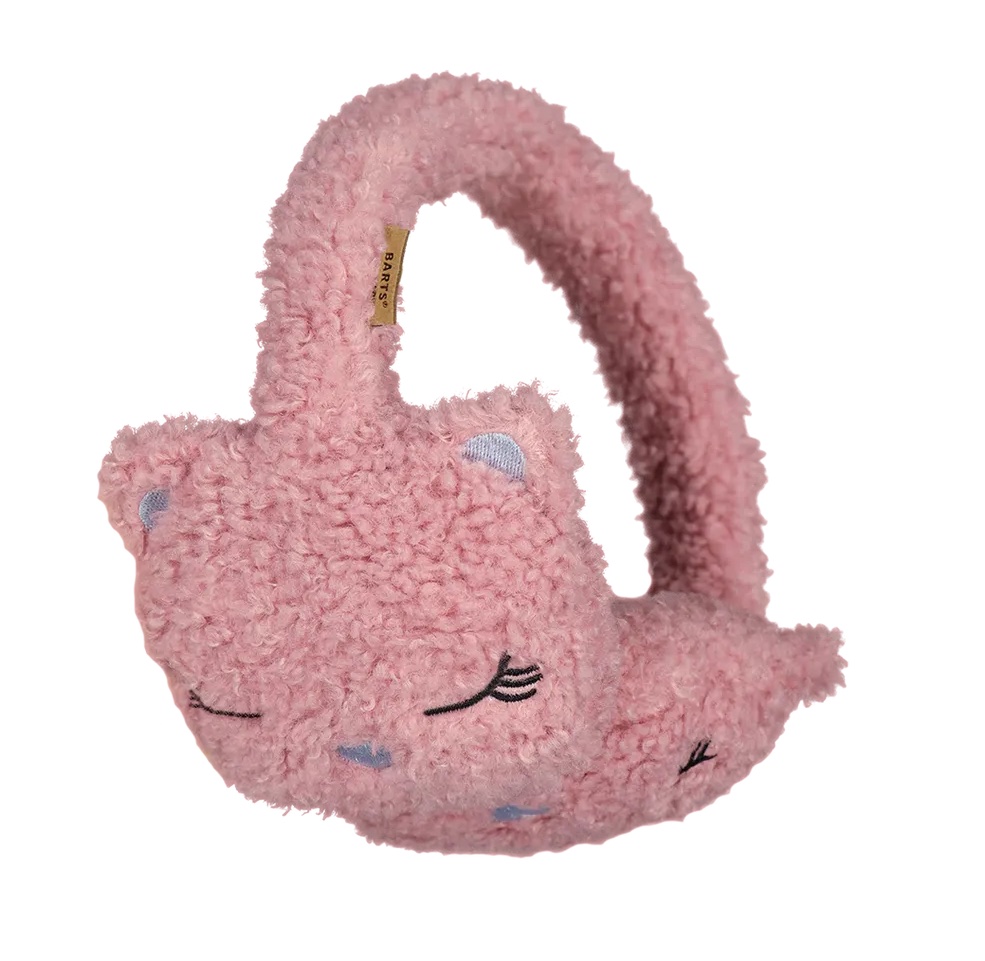 Barts Kids Teddy Ohrwärmer Earmuffs mit Teddyfell in Rosa -Katze