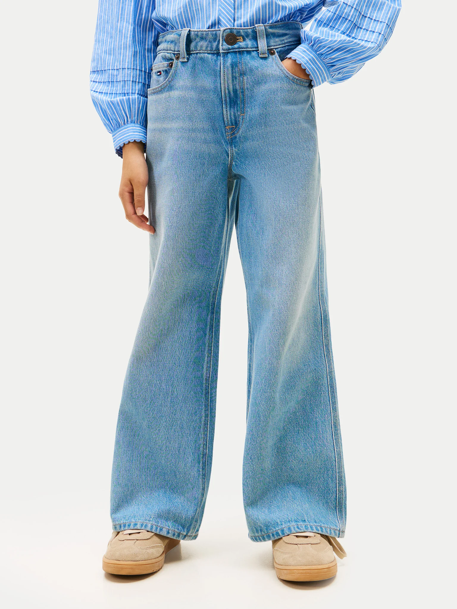 Tommy Hilfiger Kinder Mädchen Mabel wide Leg light Jeans